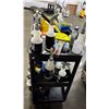 Image 1 : L3 - 3-Tier Mobile Car Detailing "Pre-Soak" Station - includes RENU Cleaners Spray Bottles (Mostly E