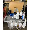 Image 1 : L3 - Gray Mobile Cart Detailing Station - includes Large Group of RENU Spray Bottles Cleaners / Pain