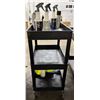 Image 1 : L3 - 3-Tier Mobile Cart Detailing Station - includes RENU Spray Bottles / Rupes Cleaners / Microfibe