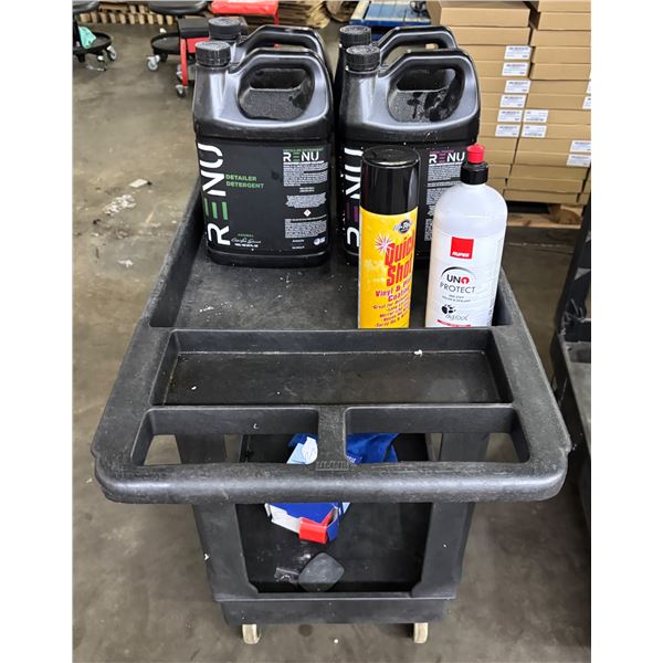 L3 - Black Mobile Cart Detailing Station- includes RENU Cleaners & Microfiber Cleaners / Rupes UN1 P
