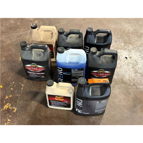 L3 - Group of 8 Assorted Car Detailing Cleaning Products - includes RENU Detergent, Waterless Wash /