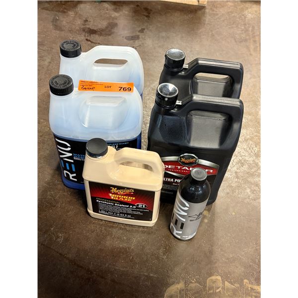 L3 - Group of 6 Assorted Car Detailing Cleaning Products - includes x2 RENU Waterless Wash, Detergen