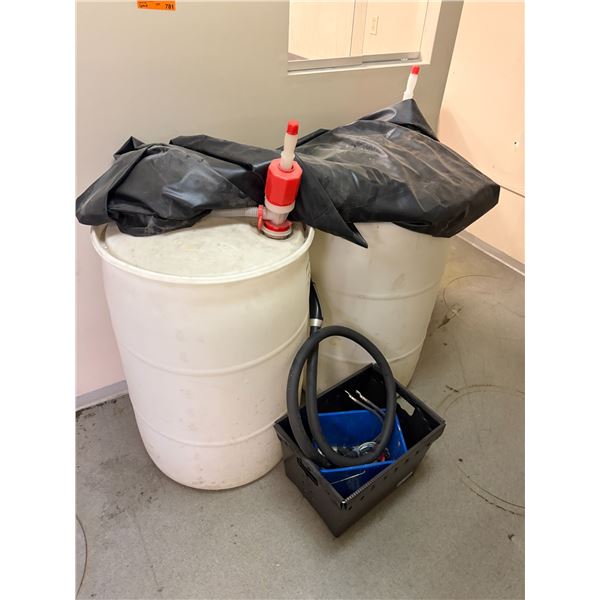 L3 - Group of 2 Industrial White Drums (approx. 50-Gallons)