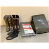Image 1 : L3 - NEW Group of 3 Pairs of Work Boots & Industrial Tarps - assorted sizes