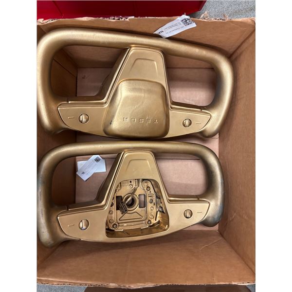 L3 - Tesla Gold-Tone Custom Coating Yoke Steering Wheel Assembly - Set of 2