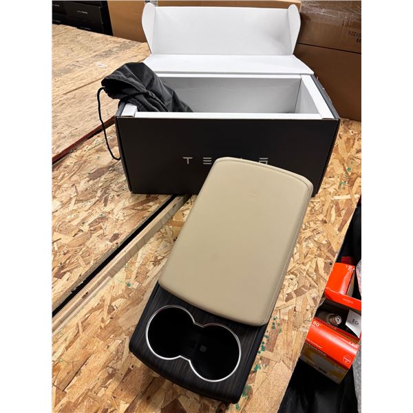L3 - NEW Tesla Premium Rear Console Leather Matte - R.V. $1,100 / Part No. 1031542-09-B