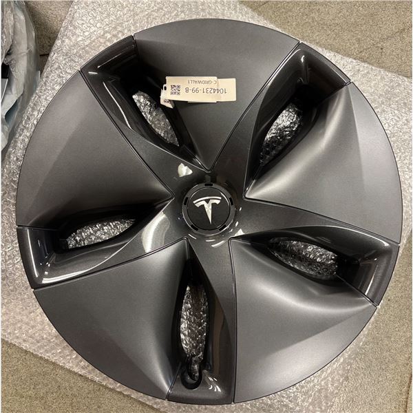 L3 -  NEW Tesla 4-pcs 19-inch Aero Wheel Hubcap (2017-2023, Model 3) - R.V. $180 / Part No. 1044231-