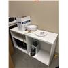 Image 1 : L3 - White Modern Cabinet & Content - includes Nescafe Coffee Machine & White Leather Metal Frame Ba