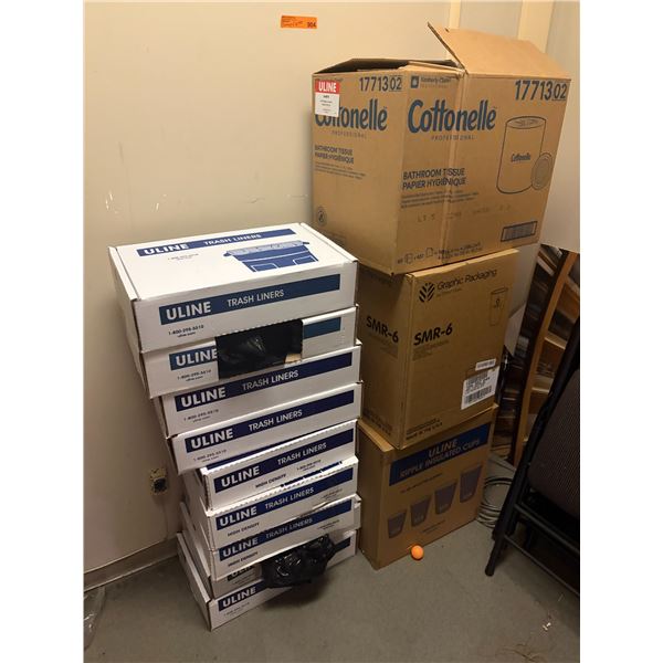 L3 - NEW Large Group of Cottonelle Professional Tissue & Uline Trash Liners