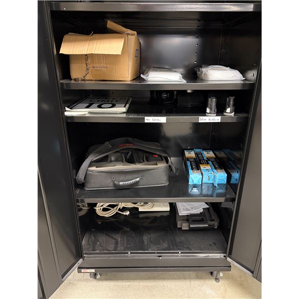 Misc Cabinet Contents - Includes Instant Easel , Zip lock bags etc