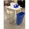 Image 1 : White Bar Table with 2 Bar Chairs -  Approx 40" x 40" x 24"