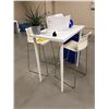 Image 2 : White Bar Table with 2 Bar Chairs -  Approx 40" x 40" x 24"