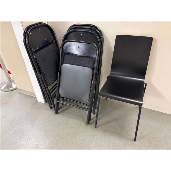 Group of 7 Chairs - 6 Foldable Chairs & 1 Dining chairs