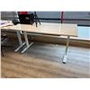 Image 3 : Group of 2 White Height Adjustable Desk with Contents - Approx 60"W x 31"D x 30"L