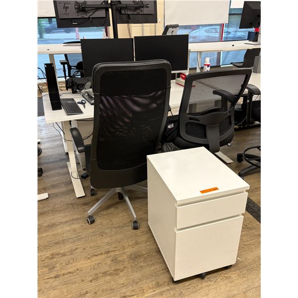 Group of Misc Office Items - Includes Height Adjustable desks, Office Chairs, Monitors etc