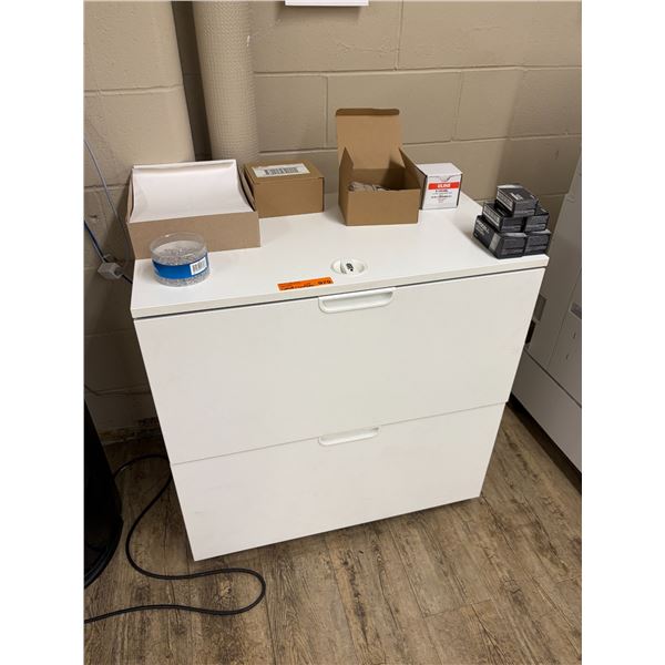 Group of Misc Office Items, Stationary & Cabinet