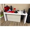Image 1 : Group of Misc Office Items, Desk, Stationary & Cabinet
