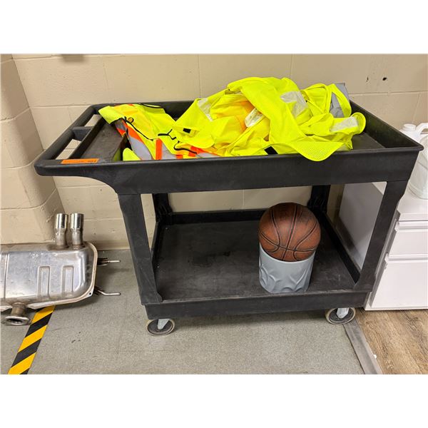 Group of MIsc Items - Includes Workers Vests, Black Cart etc