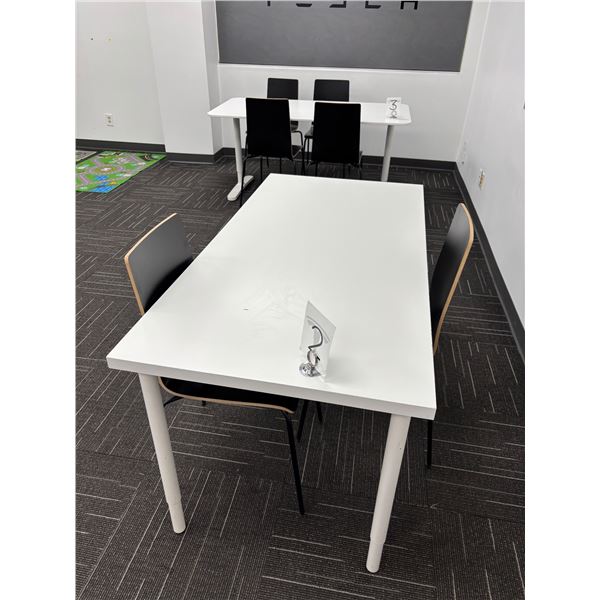 L2 - Group -(x2)  Adjustable Height Tables (63.5x31.5" / 59x29.5") & 6 Chairs