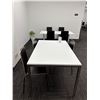 Image 1 : L2 -Group - Adjustable Height Table w/ 4 Black Wooden Chairs - 63x31.5" & Table w/ 3 Chairs - 53x30x