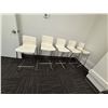 Image 3 : L2 - Contents of Room - (x5) White Stools w/ Chrome Legs & 2 Drawer Desk - 56x20x29.5"