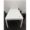 Image 1 : L2 - White Wooden Table w/ 4 Chairs - 71x35x29.5"