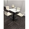 Image 1 : L2 - Table (28x28x36") w/ (x8) White Stools w/ Chrome Legs