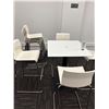 Image 2 : L2 - Table (28x28x36") w/ (x8) White Stools w/ Chrome Legs