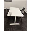 Image 1 : L2 - Adjustable Height Table w/ 3 Black Chairs - 63x31.5"