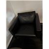 Image 4 : L2 - Group - Black Leather Chairs w/ Coffee Table & Plant
