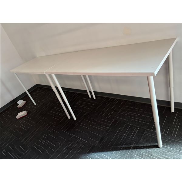 L2 - 2pc White Office Tables - 59x29.5x38.5"