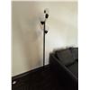 Image 3 : L2 - 2pc - Black Leather Couch & Standing Light
