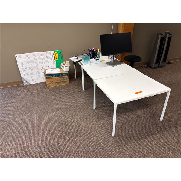 L2 - Group - (x3) Tables, HP Monitor, Misc. Office Supplies, Etc.