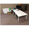 Image 1 : L2 - Group - (x3) Tables, HP Monitor, Misc. Office Supplies, Etc.