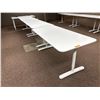 Image 2 : L2 - 4pc - (x3) Adjustable Height White Office Desks/Tables - 63x31.5" Top & (x1) White Table - 63x2