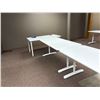 Image 3 : L2 - 4pc - (x3) Adjustable Height White Office Desks/Tables - 63x31.5" Top & (x1) White Table - 63x2