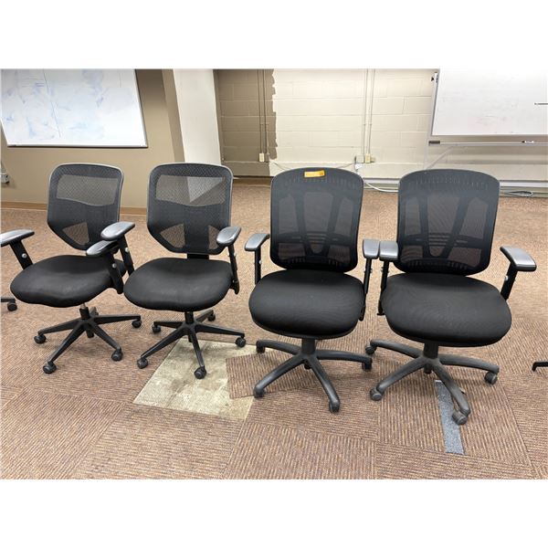 L2 - 4pc - Black Rolling Adjustable Office Chairs