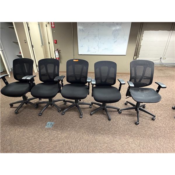 L2 - 5pc - Black Rolling Adjustable Office Chairs