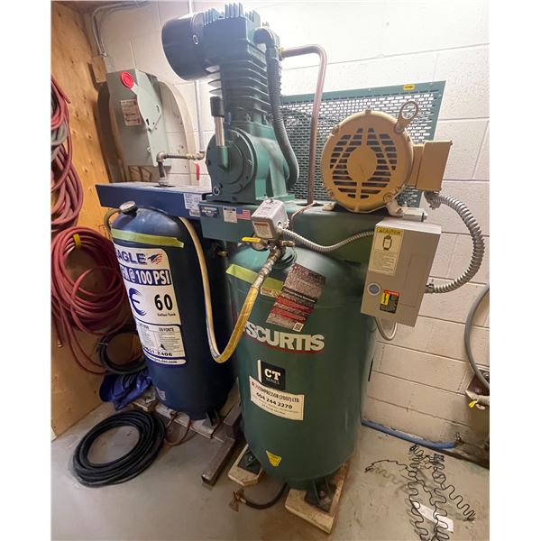 FS-Curtis CT Series 80-gallon Two Stage Air Compressor (Model 07C75V8SX-A2D), Eagle C5160V1 Cast Iro