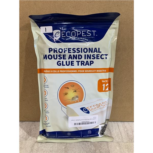 12 Pack - Ecopest Professional Mouse And Insect Glue Trap