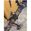 Image 14 : Bagboy Foldable 3 Wheel Golf Bag Push Cart - Red