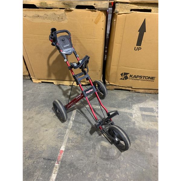Bagboy Foldable 3 Wheel Golf Bag Push Cart - Red