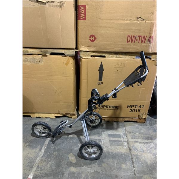 Express Foldable 3 Wheel Golf Bag Pushcart - Gray