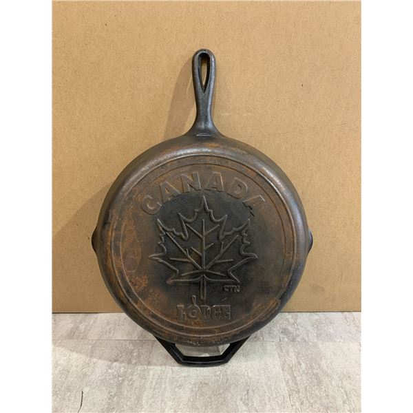 Cast Iron Lodge Pan With A Canada Flag On The Back - 12 in By 12 in
