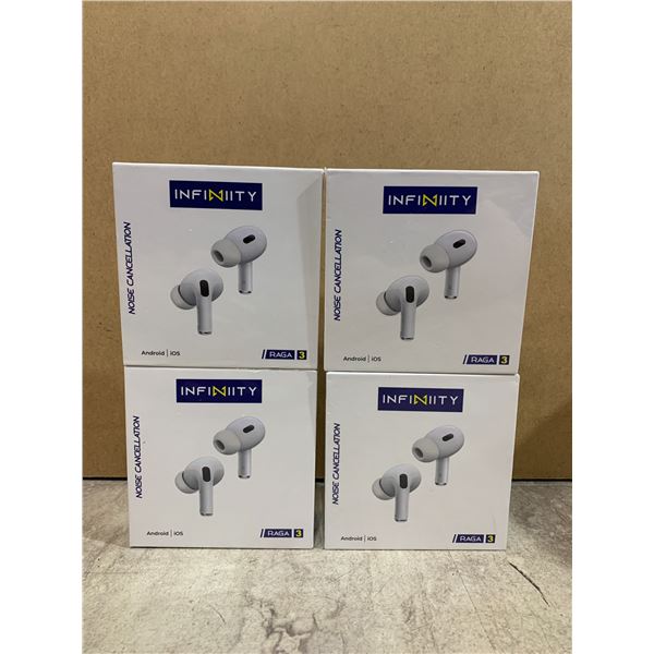 Lot Of 4 Infinity Raga 3 Noise Cancellation Earbuds - Android & IOS