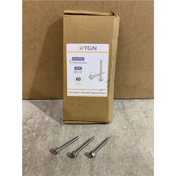 Hex Washer Head Self Tapping Screws - #8x1 - 1/2in - 410 Stainless