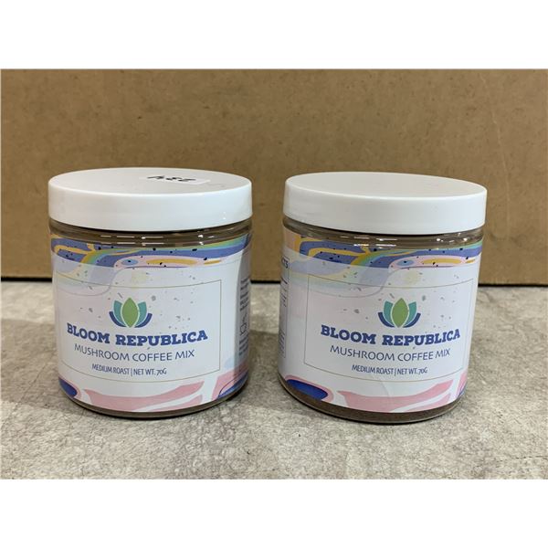 Lot Of 2 Bloom Republica - Mushroom Coffee Mix Medium Roast