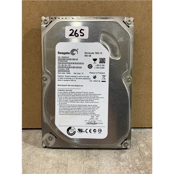 Seagate Computer Hard Drive 500 GB - Formatted