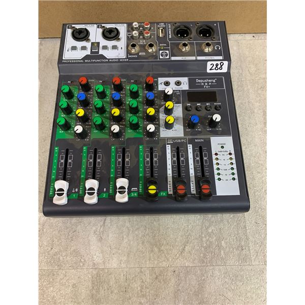 Depusheng F4+ Professional 4-Channel Mini Audio Mixer - Has USB Sound Cord For Computer Recording