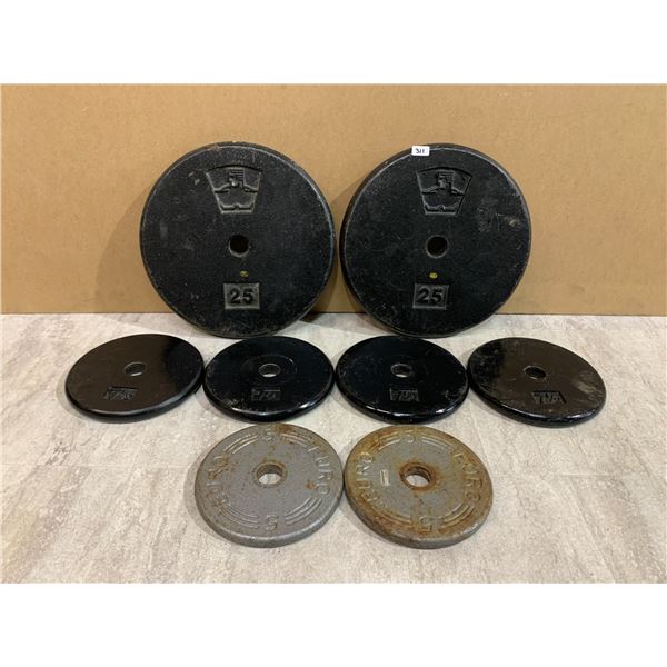 Lot Of 8 Workout Weight Plates